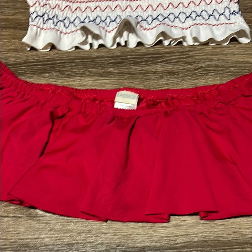 Red and White Ruffled Bikini Set - Picture 5 of 5